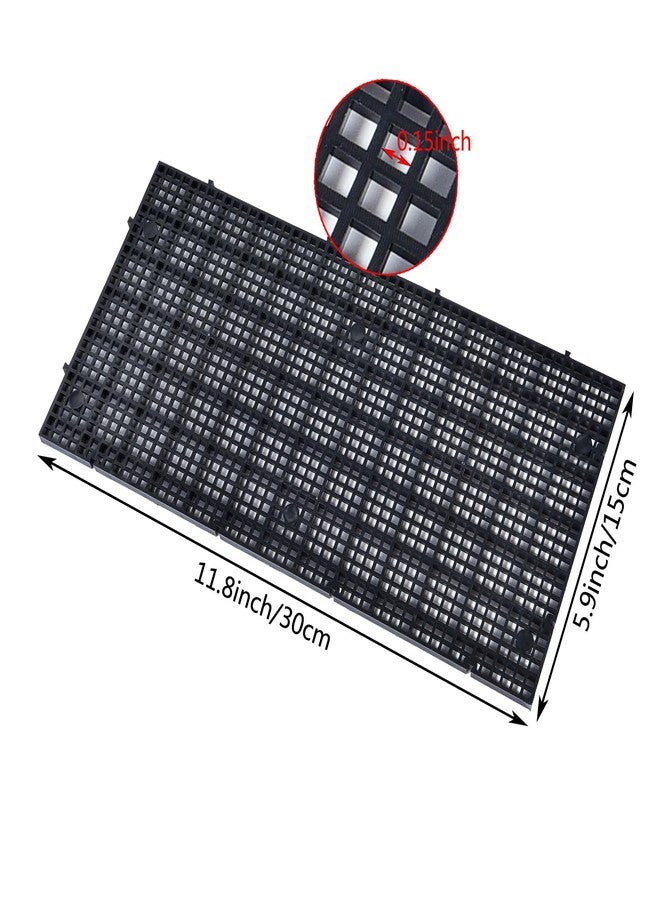 ALEGI Plastic Grid Divider Tray Egg Crate Louvre Aquarium Fish Tank Bottom Isolation with Bracket (8pcs Black) - Image 2